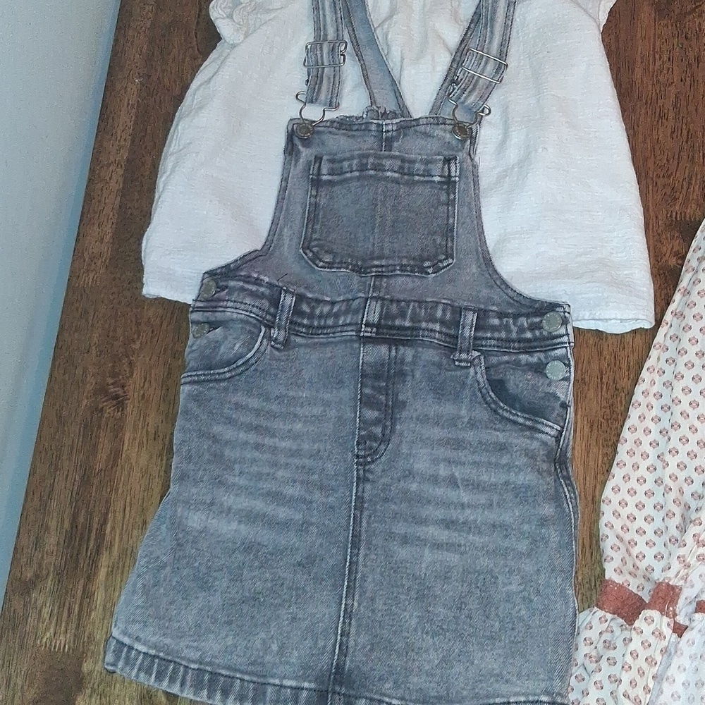 Girls' Boho Summer/Fall Bundle Art Class Romper Jean Overall H&M skirt 7/8 - Picture 4 of 6